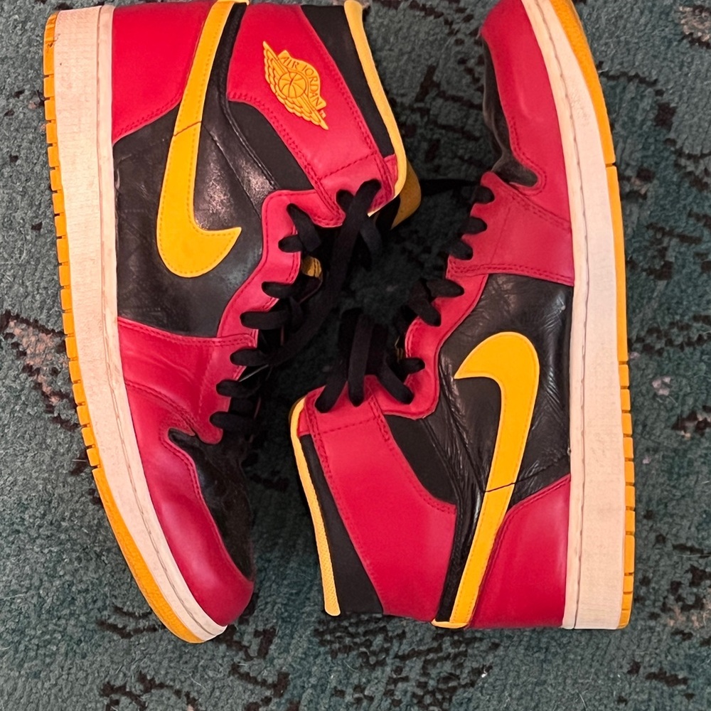 Air Jordan 1 Retro Highlight Reel Vibrant Red and Yellow Sneakers